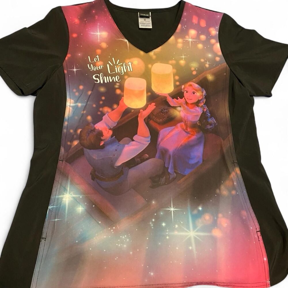 Disney Tangled scrub shirt Size M